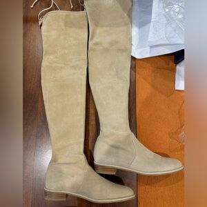 Stuart Weitzman Lowland Buff Suede Over the Knee Boots. Brand new!